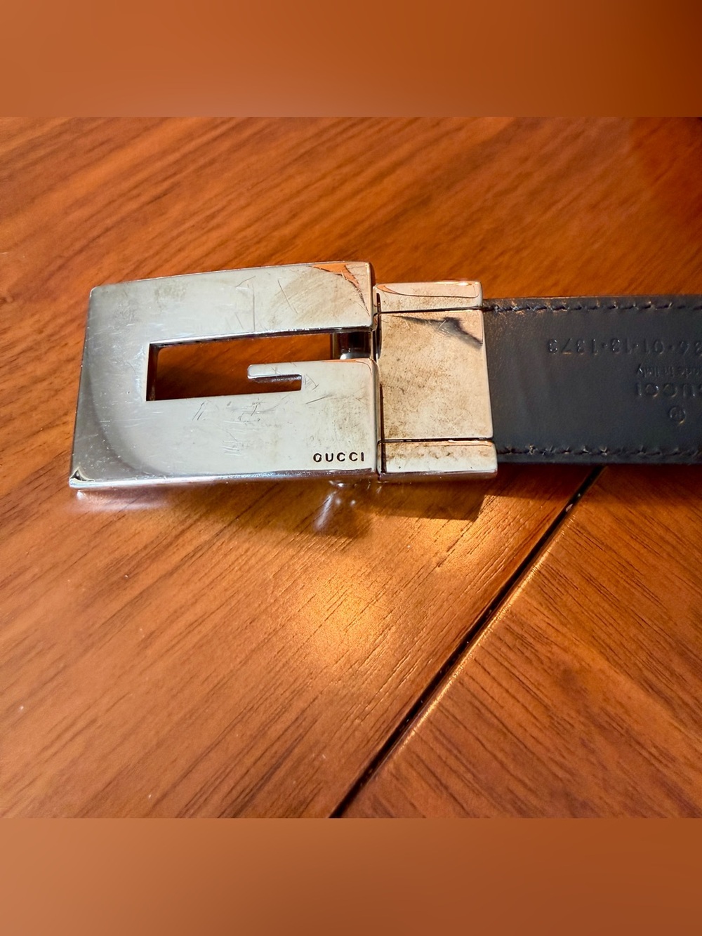 Gucci Reversible Brown Black Leather Belt w/ Silver G Buckle Women’s Small 75.30 - Picture 8 of 11